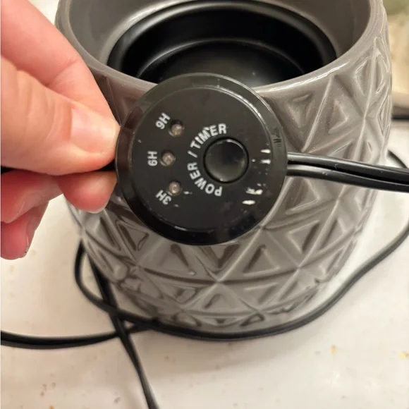 Yankee Candle • Ceramic Wax Warmer • Aztec Gray • With Timer - Picture 5 of 6